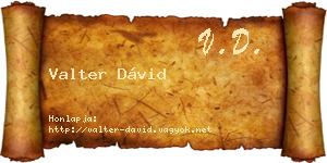 Valter Dávid névjegykártya